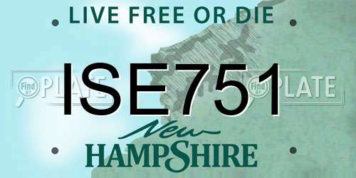 ISE751 New Hampshire License Plate