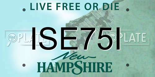 ISE75I New Hampshire License Plate
