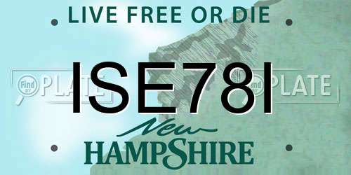 ISE78I New Hampshire License Plate