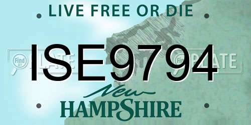 ISE9794 New Hampshire License Plate