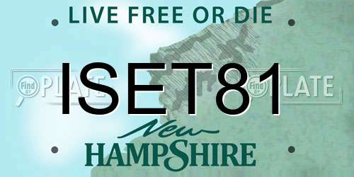 ISET81 New Hampshire License Plate