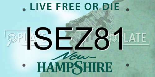 ISEZ81 New Hampshire License Plate