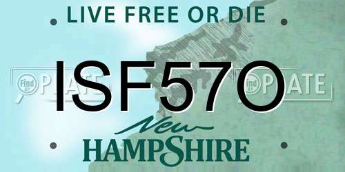 ISF57O New Hampshire License Plate