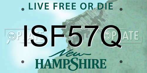 ISF57Q New Hampshire License Plate