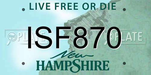 ISF870 New Hampshire License Plate