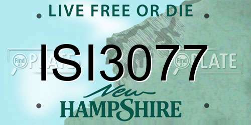 ISI3077 New Hampshire License Plate