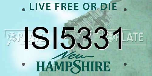 ISI5331 New Hampshire License Plate