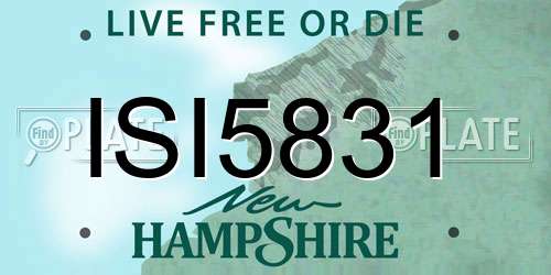ISI5831 New Hampshire License Plate
