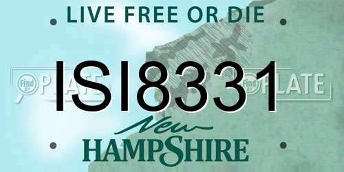 ISI8331 New Hampshire License Plate