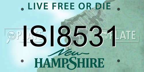 ISI8531 New Hampshire License Plate