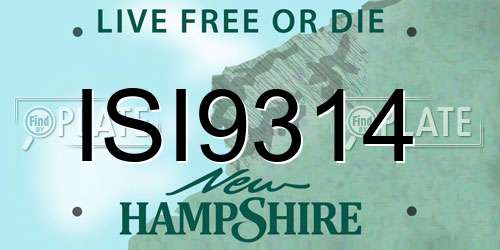 ISI9314 New Hampshire License Plate