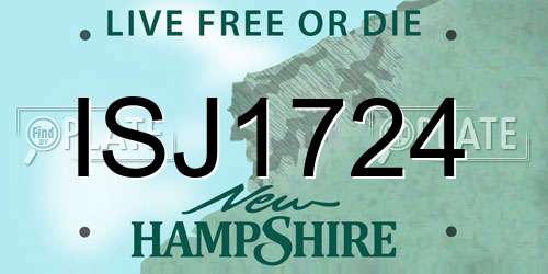 ISJ1724 New Hampshire License Plate