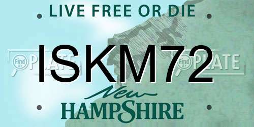 ISKM72 New Hampshire License Plate