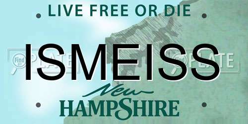 ISMEISS New Hampshire License Plate