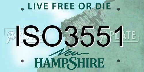 ISO3551 New Hampshire License Plate