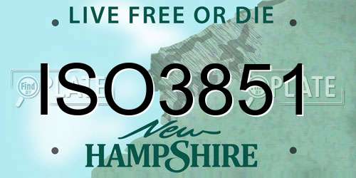 ISO3851 New Hampshire License Plate