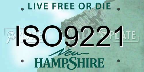 ISO9221 New Hampshire License Plate