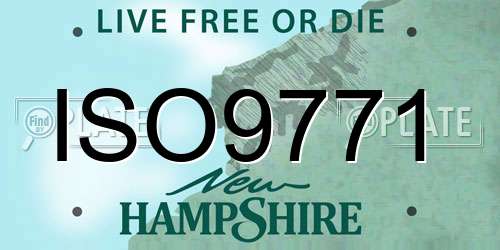 ISO9771 New Hampshire License Plate