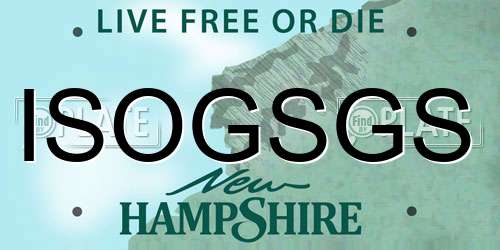 ISOGSGS New Hampshire License Plate