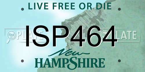 ISP464 New Hampshire License Plate