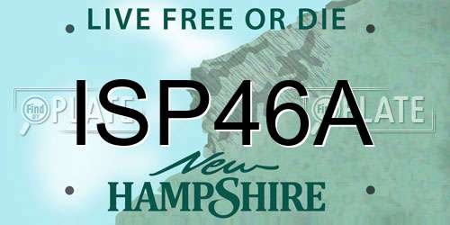 ISP46A New Hampshire License Plate