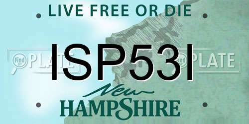 ISP53I New Hampshire License Plate