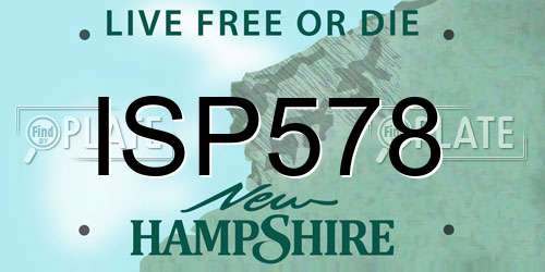 ISP578 New Hampshire License Plate