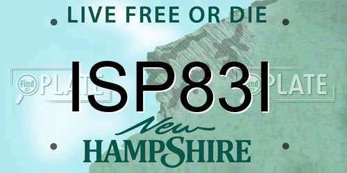 ISP83I New Hampshire License Plate
