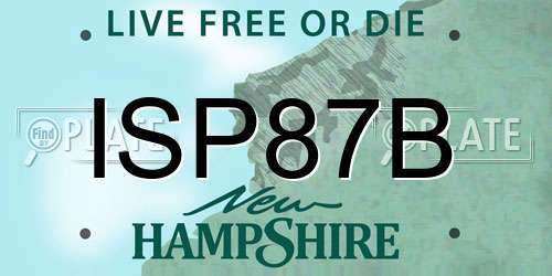 ISP87B New Hampshire License Plate