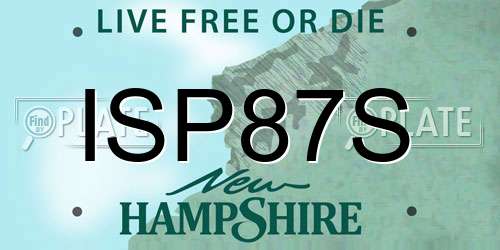 ISP87S New Hampshire License Plate
