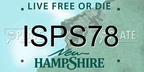 ISPS78 New Hampshire License Plate