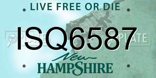 ISQ6587 New Hampshire License Plate