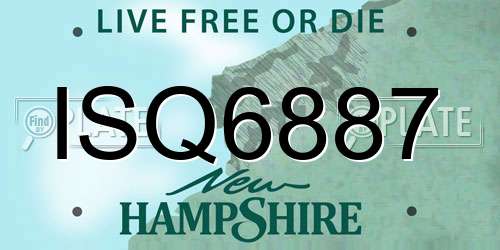 ISQ6887 New Hampshire License Plate