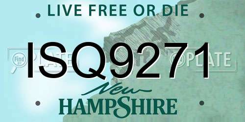 ISQ9271 New Hampshire License Plate