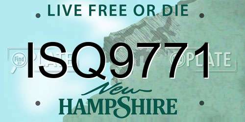 ISQ9771 New Hampshire License Plate