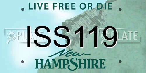 ISS119 New Hampshire License Plate