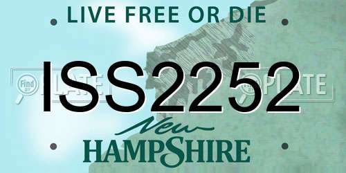 ISS2252 New Hampshire License Plate