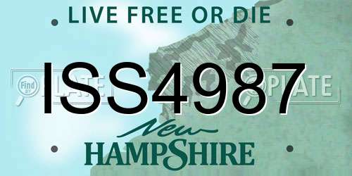 ISS4987 New Hampshire License Plate