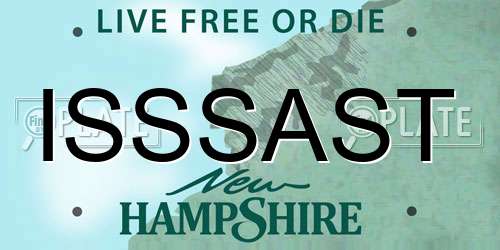 ISSSAST New Hampshire License Plate