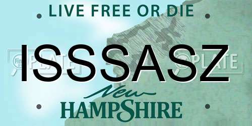 ISSSASZ New Hampshire License Plate