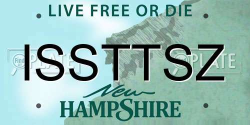ISSTTSZ New Hampshire License Plate