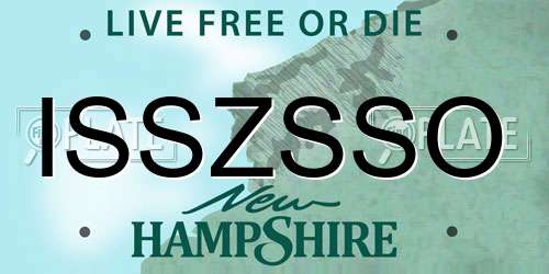 ISSZSSO New Hampshire License Plate