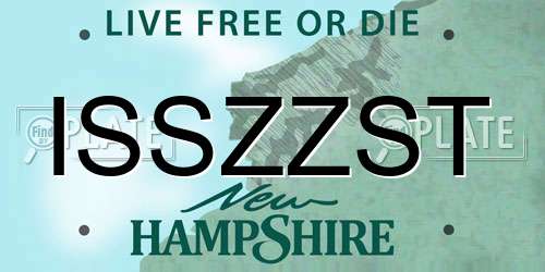 ISSZZST New Hampshire License Plate