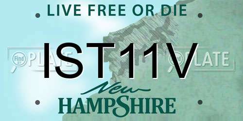 IST11V New Hampshire License Plate