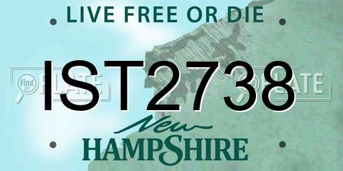 IST2738 New Hampshire License Plate