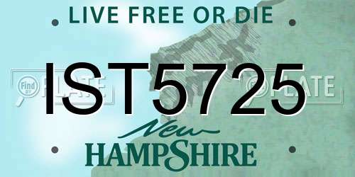 IST5725 New Hampshire License Plate