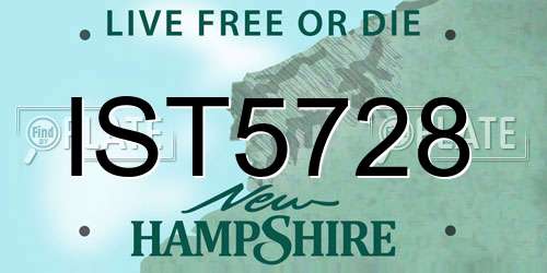 IST5728 New Hampshire License Plate