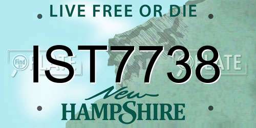 IST7738 New Hampshire License Plate