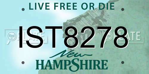 IST8278 New Hampshire License Plate