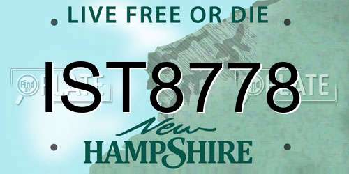 IST8778 New Hampshire License Plate